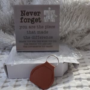 Inspirational Silver Puzzle Piece Plaque And Key Chain